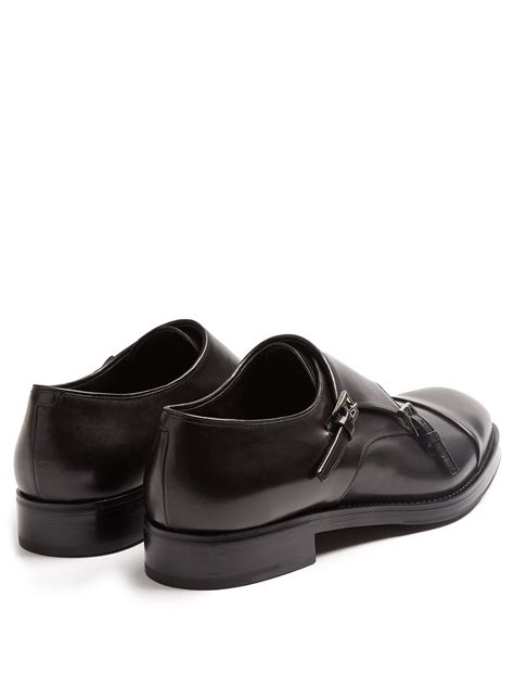 prada double monk strap shoes|Prada Men's Brushed Leather Double.